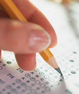 Student taking SAT test